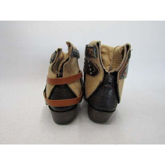 NOCONA Mens Size 8.5 D Dark Brown Leather Lizard Skin Fold Over Cowboy Boots main image 8